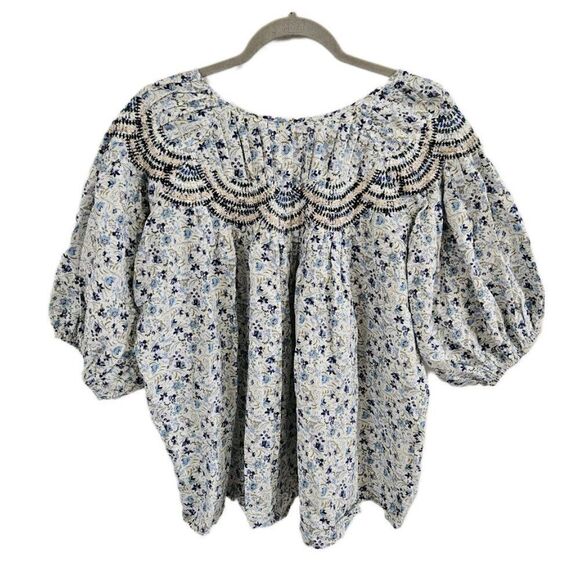 Johnny Was Tatiana Floral Top Blouse Embroidered Peasant Cottage XL - Picture 8 of 12
